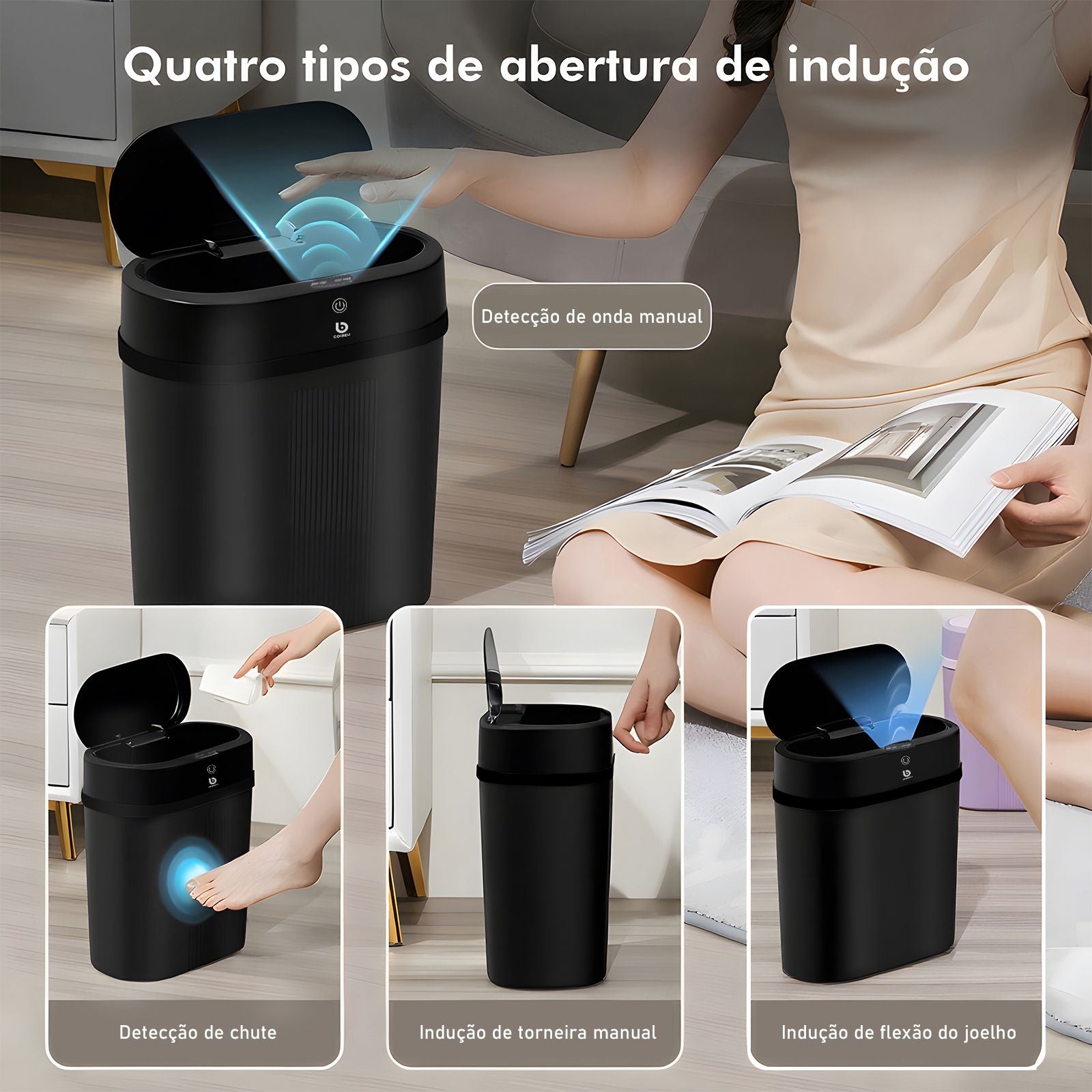 Lixeira Inteligente, com sensor automático e prático