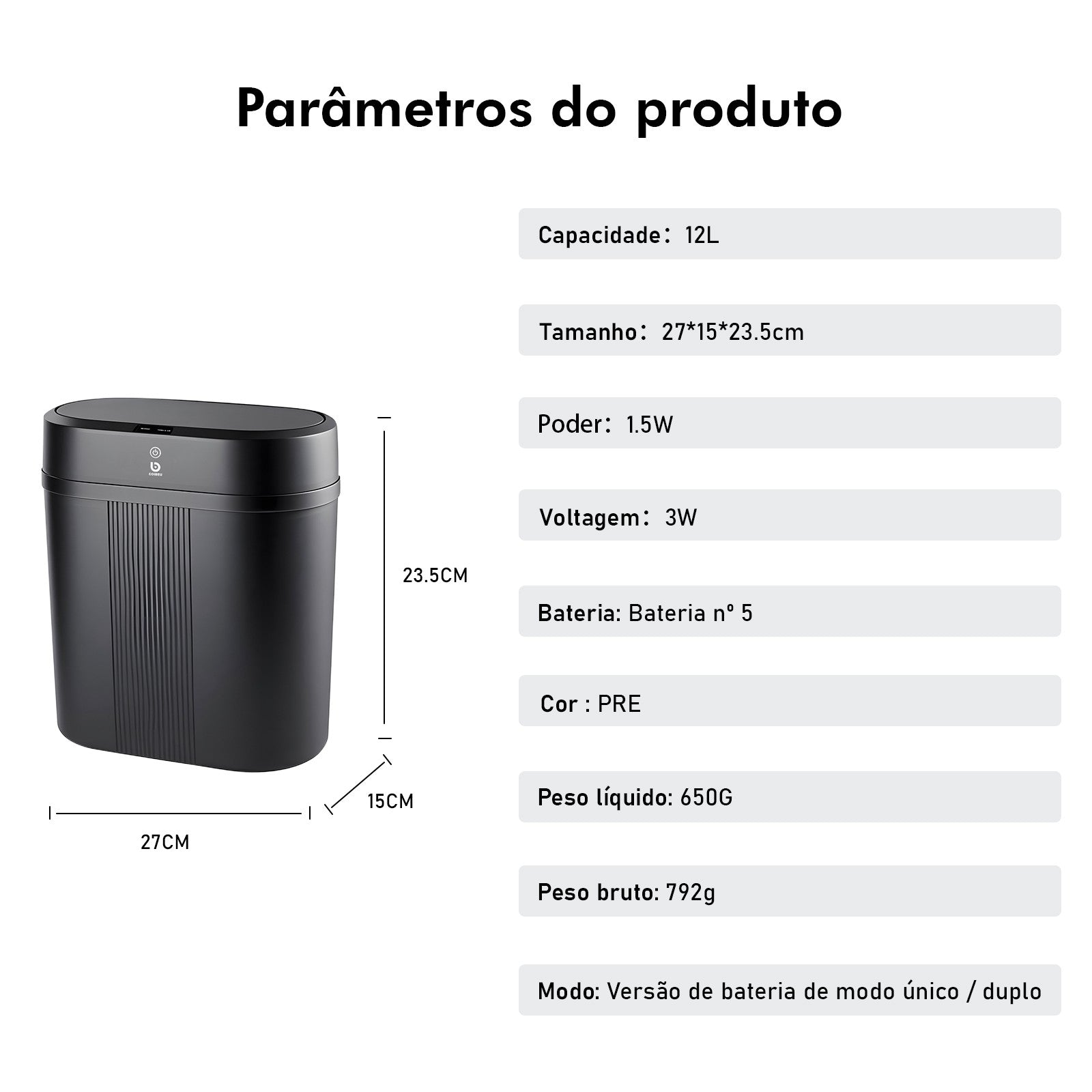 Lixeira Inteligente, com sensor automático e prático