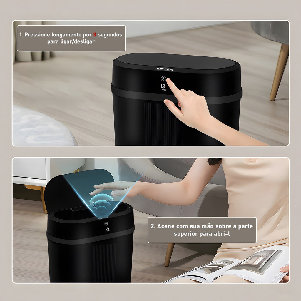 Lixeira Inteligente, com sensor automático e prático