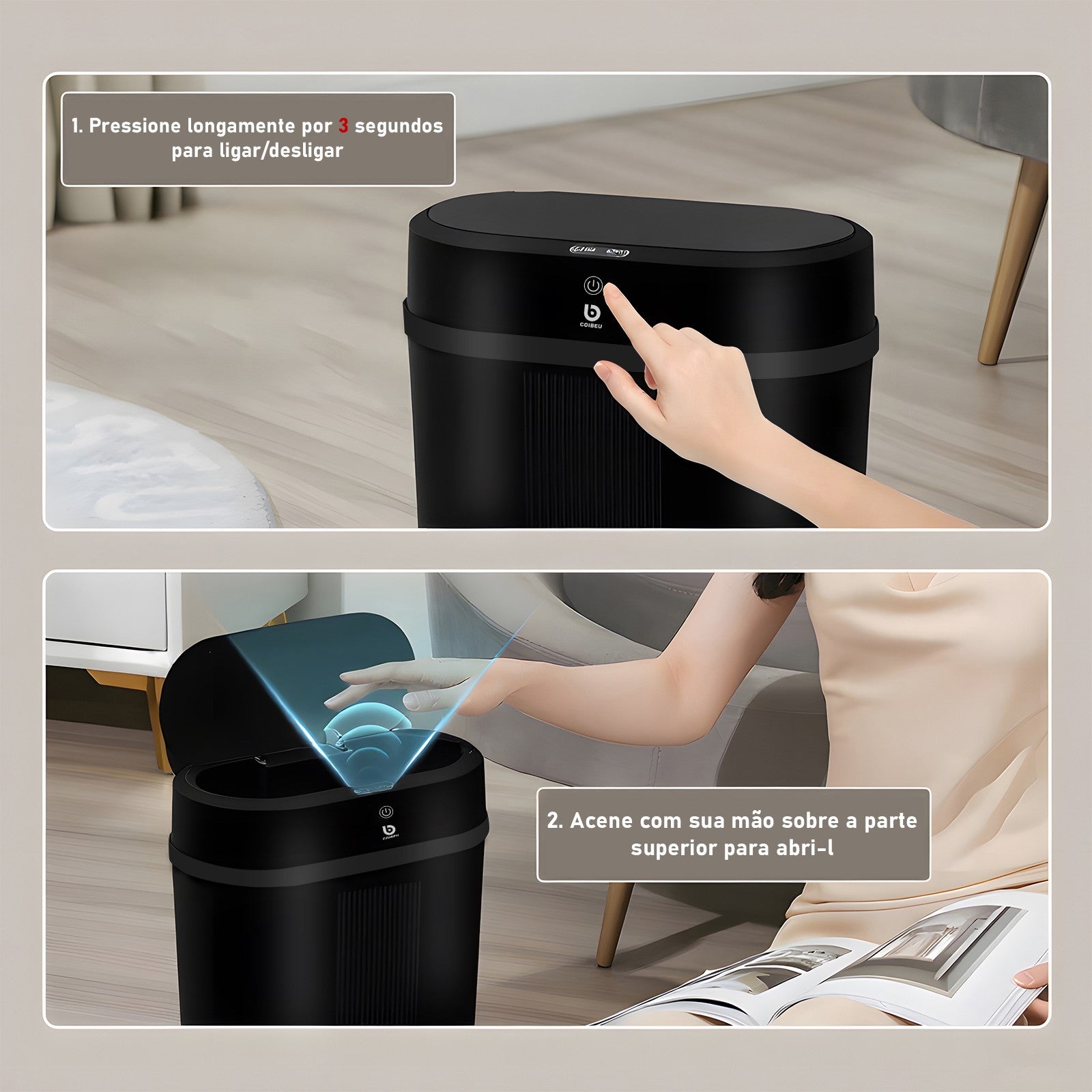 Lixeira Inteligente, com sensor automático e prático