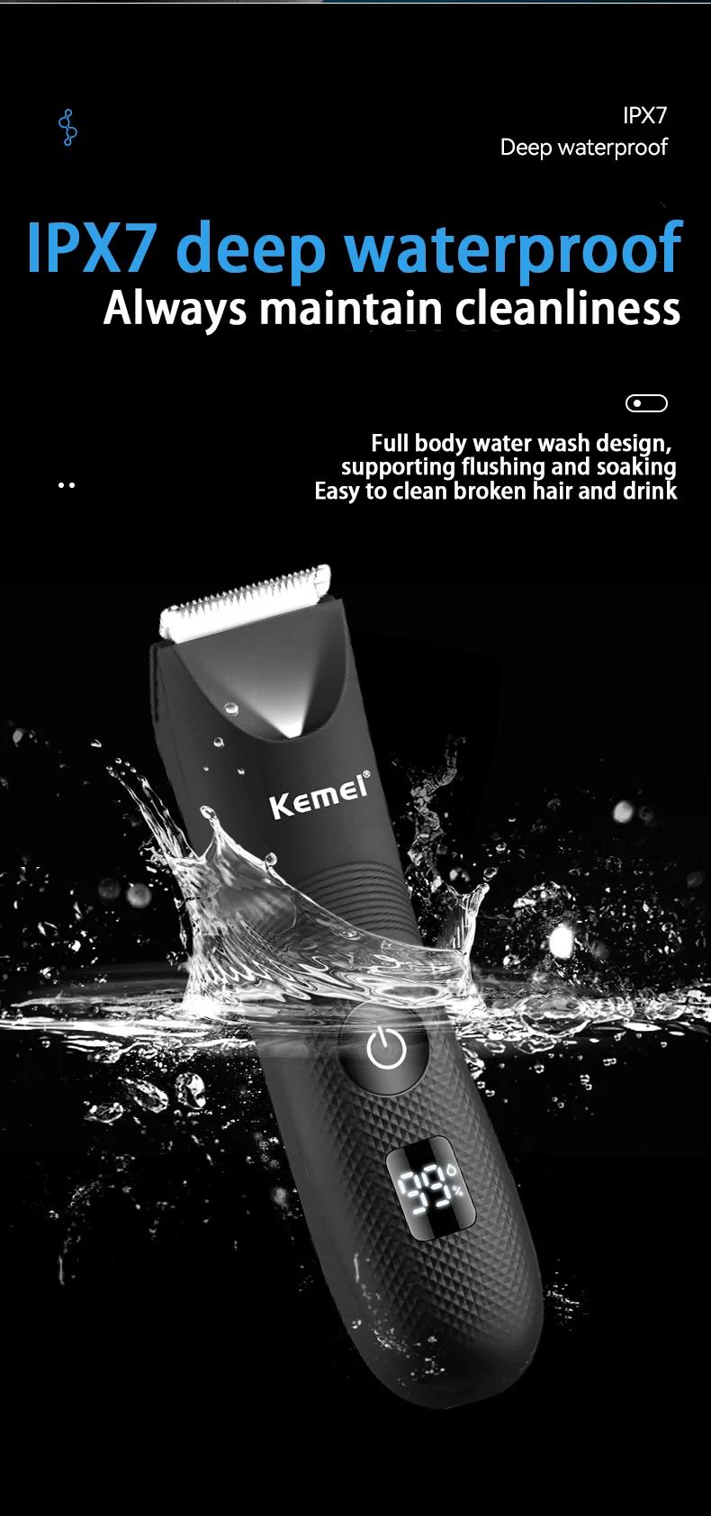 Kemei aparador de pelos íntimos para homens e mulheres