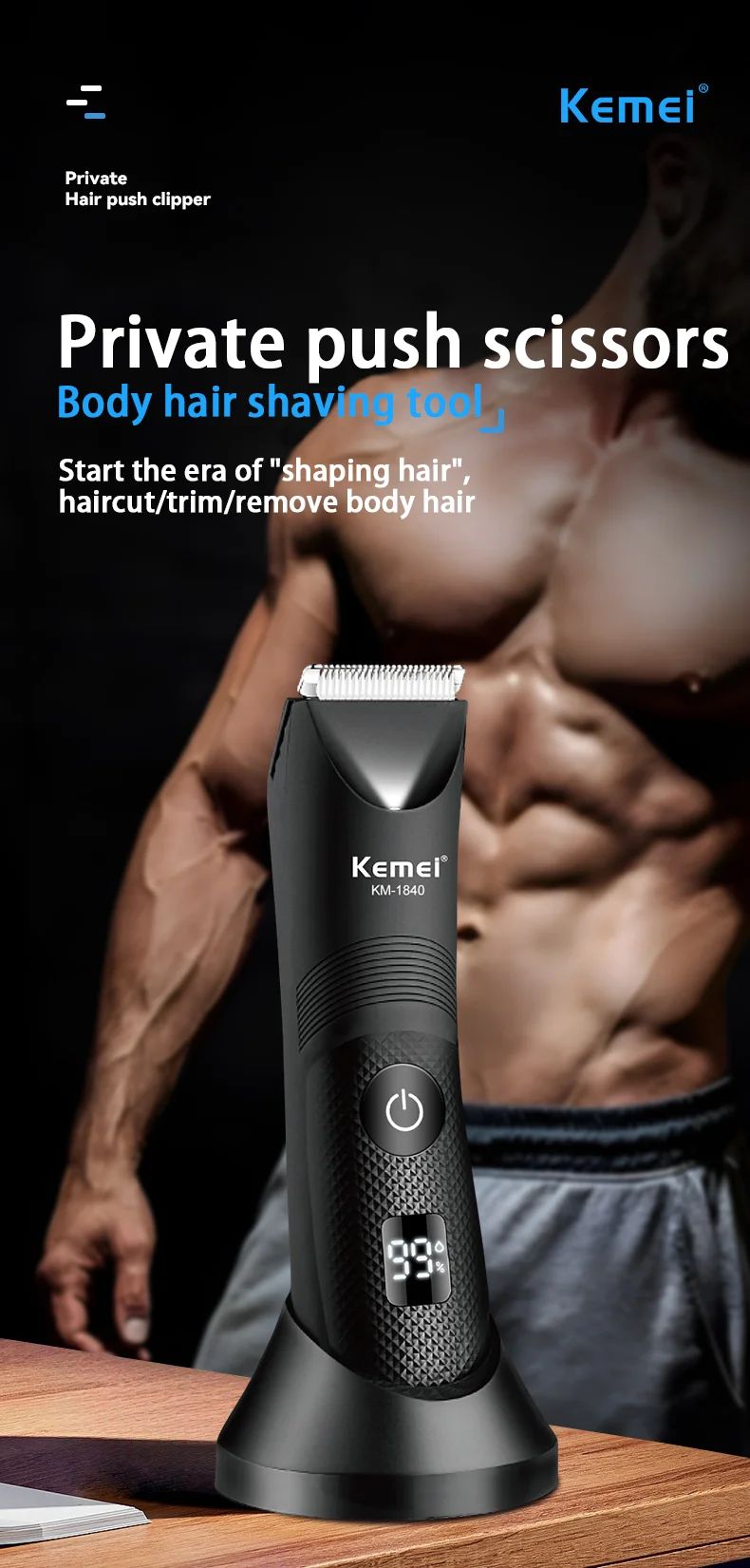 Kemei aparador de pelos íntimos para homens e mulheres